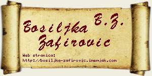 Bosiljka Zafirović vizit kartica